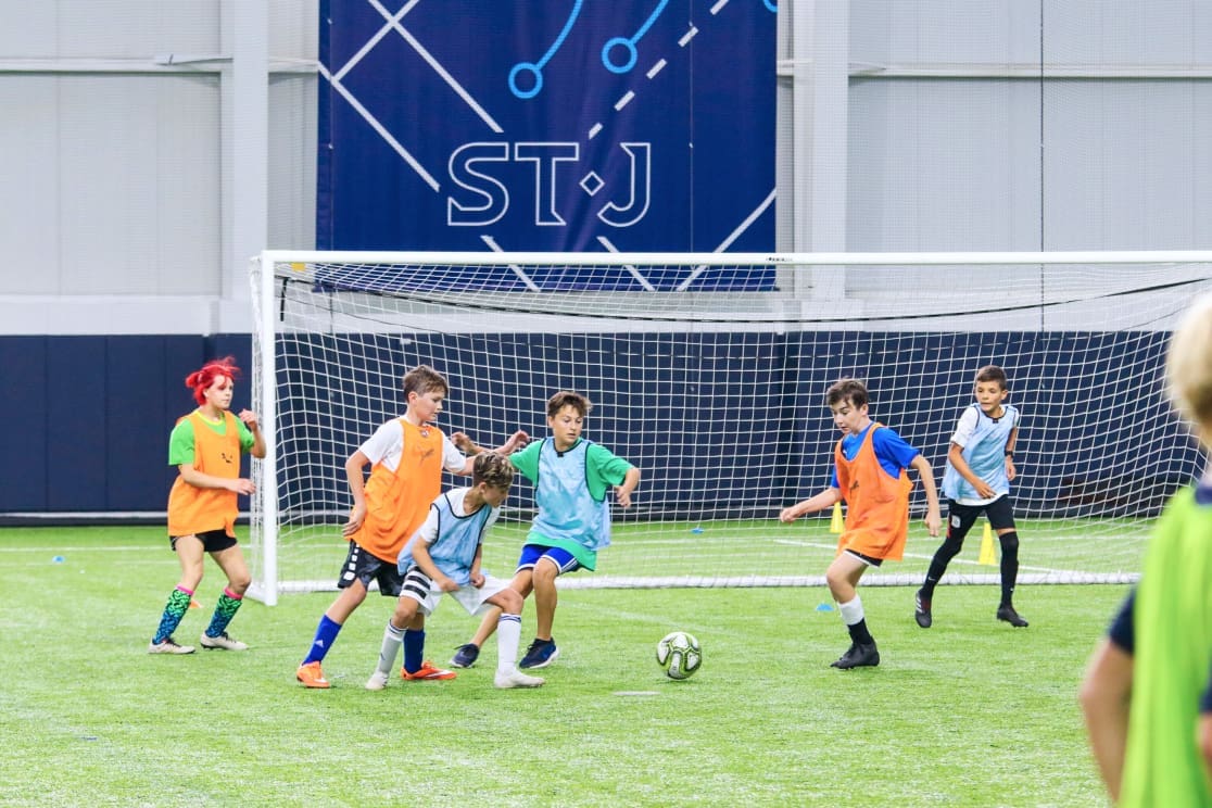 Soccer camp scrimmage